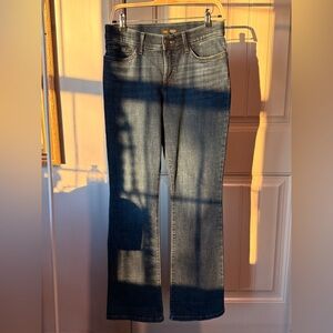 Lee Women's Flex Motion Regular Fit Bootcut Mid rise Flare Jeans in Dark Blue